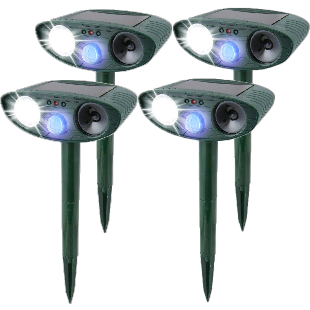 Solar Powered Ultrasonic Rabbit Repeller with Motion Sensor and Flashing Light, 30ft Range