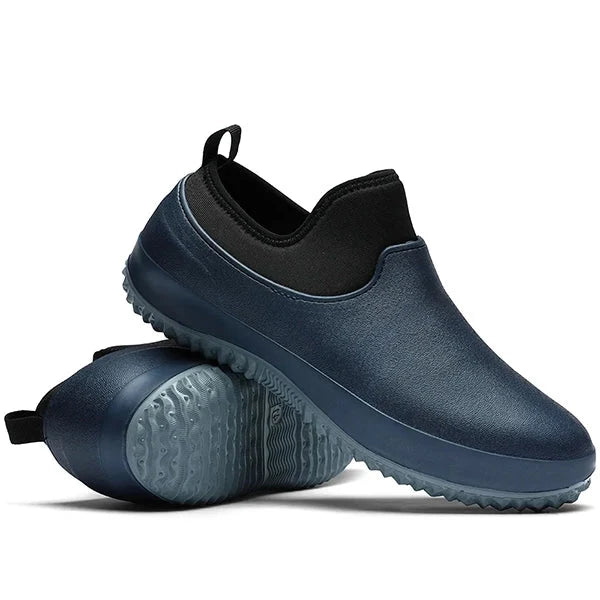 Slip-On Work Shoes with Water-Resistant Construction and Non-Slip Tread
