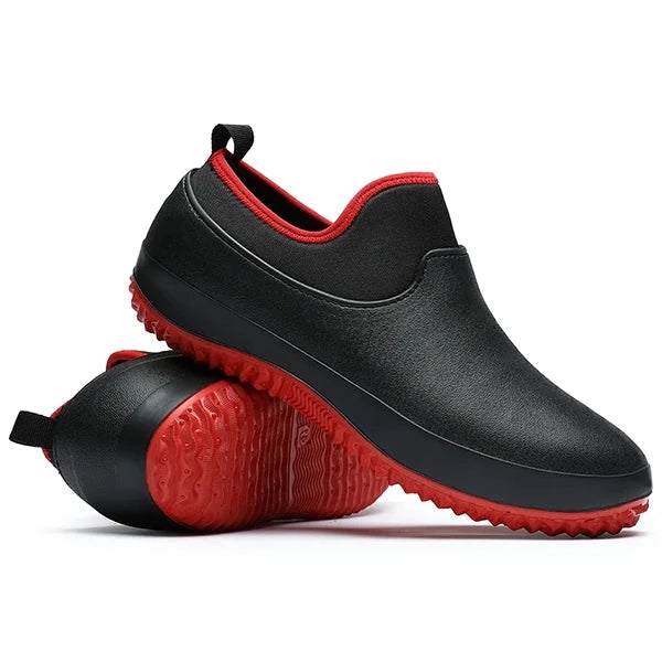Slip-On Work Shoes with Water-Resistant Construction and Non-Slip Tread