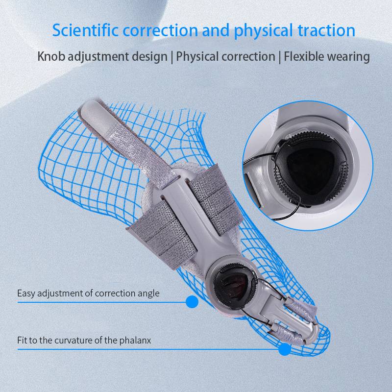 Adjustable Bunion Corrector with Twist Knob Control and Silicone Cushioning, Heel Strap
