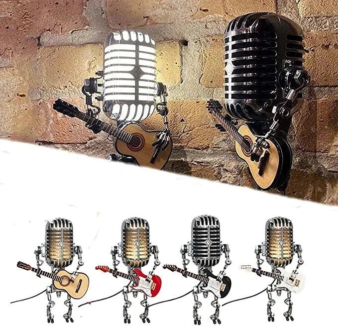 Articulated Metal Robot Lamp with Adjustable Limbs and LED Bulb - Alverraliving