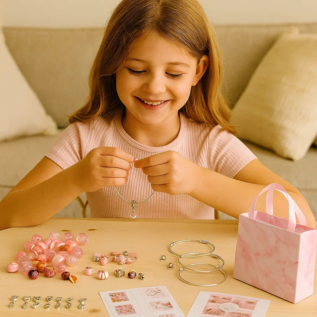 Bead Jewelry Making Kit with Elastic String and Metal Clasps