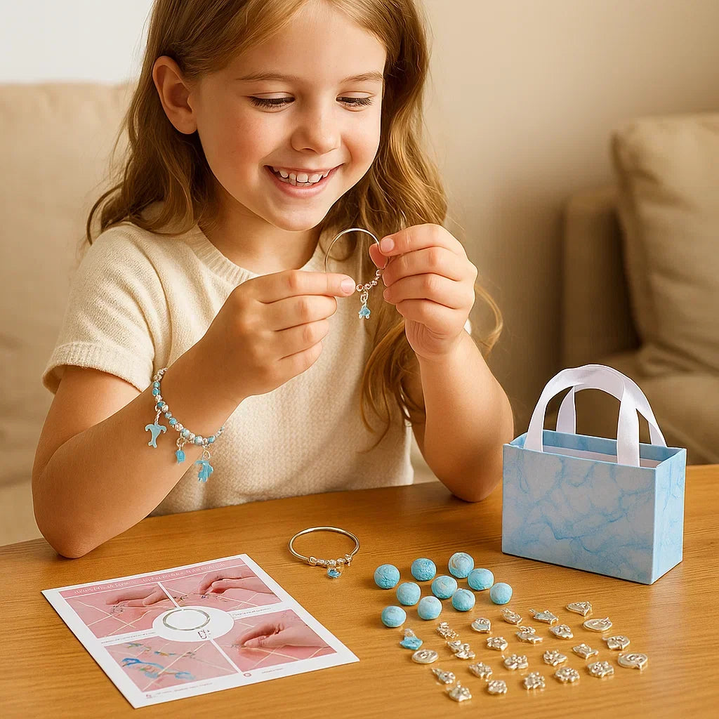 Bead Jewelry Making Kit with Elastic String and Metal Clasps