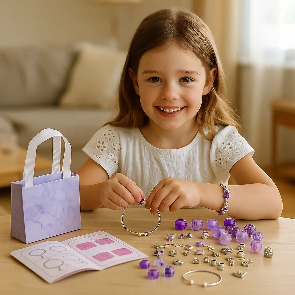 Bead Jewelry Making Kit with Elastic String and Metal Clasps