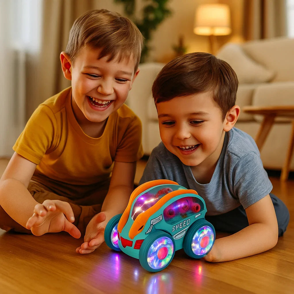 Spinning LED Toy Car with Multicolor Lights and Built-In Music