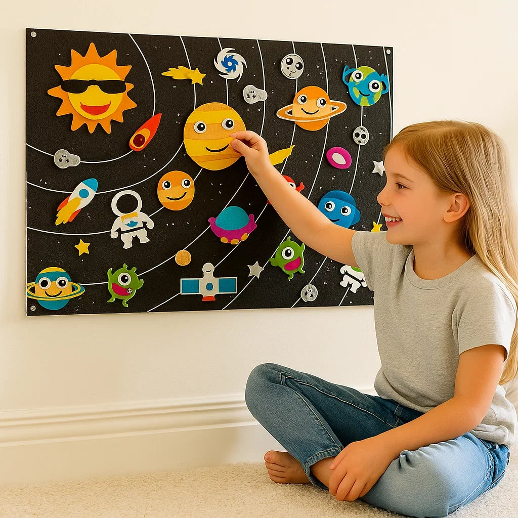 Animal Felt Board Set with Repositionable Figures and Nature Elements