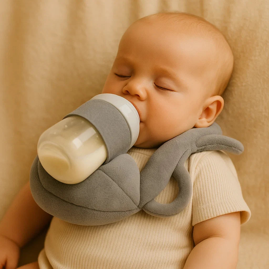 Bottle Holding Nursing Pillow with Breathable Mesh and Adjustable Wraparound Design