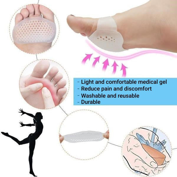 Gel Metatarsal Pads with Ventilated Construction and Adhesive Backing, Set of 2