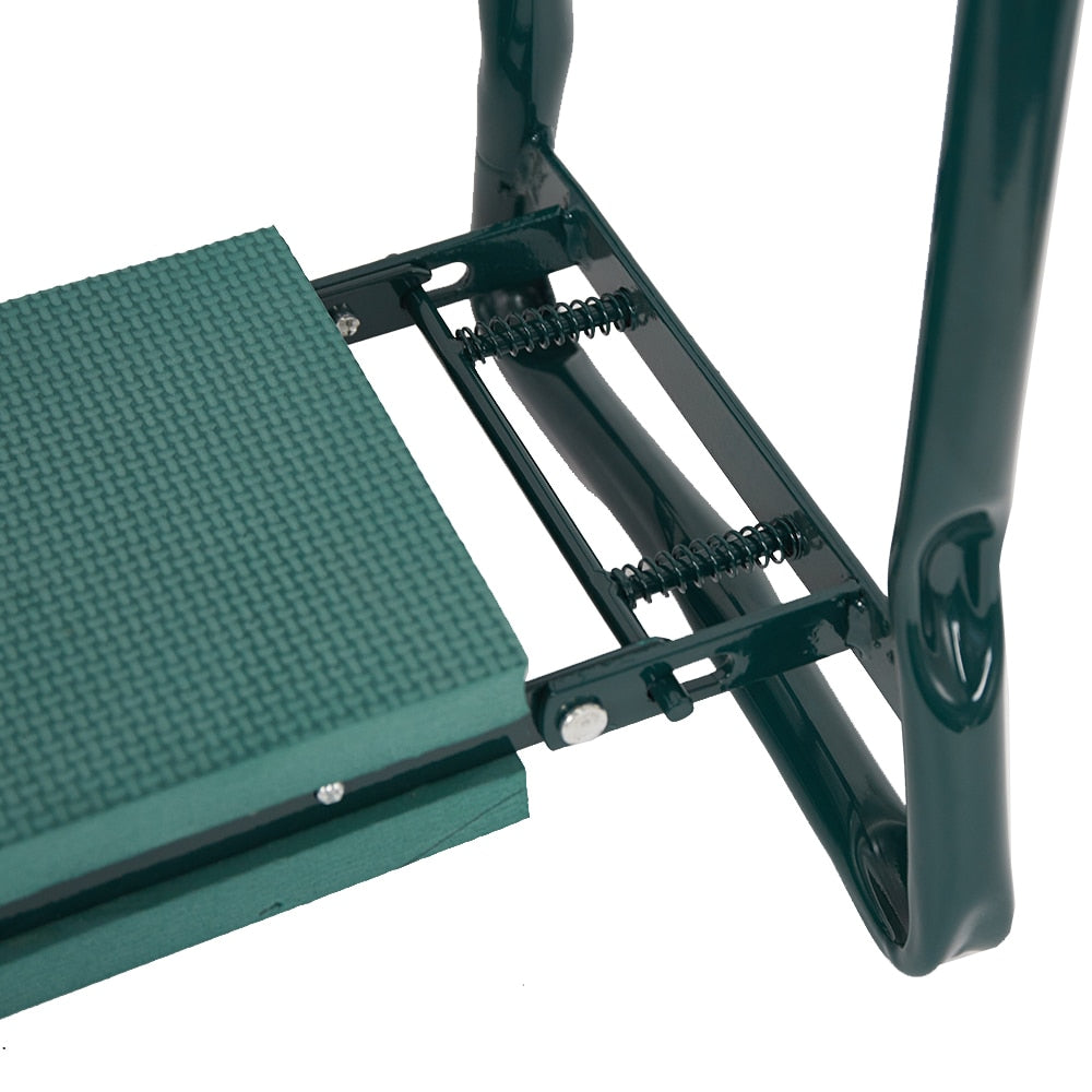 Garden Kneeler and Seat with Dual Position Frame and Tool Pouch, Foldable