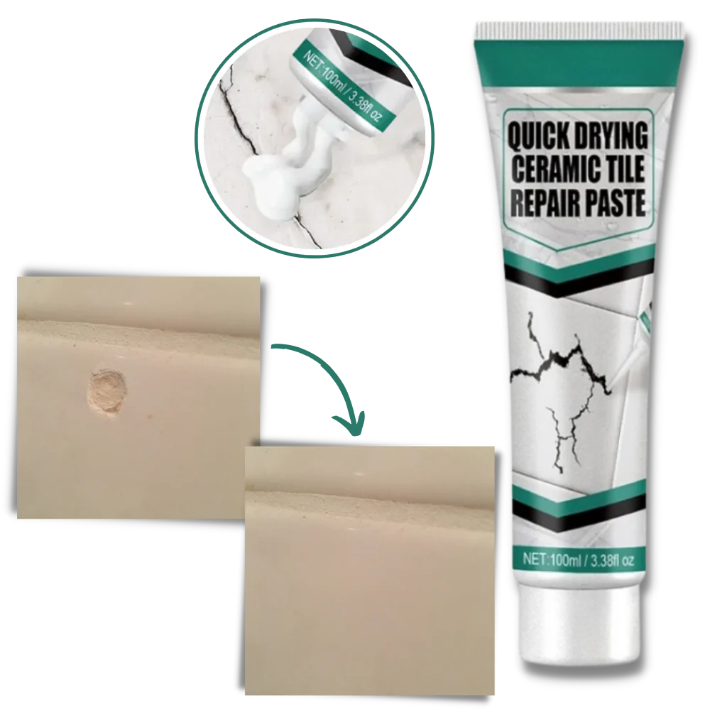 Tile and Grout Repair Paste with Scraper and Sandpaper for Ceramic Surfaces