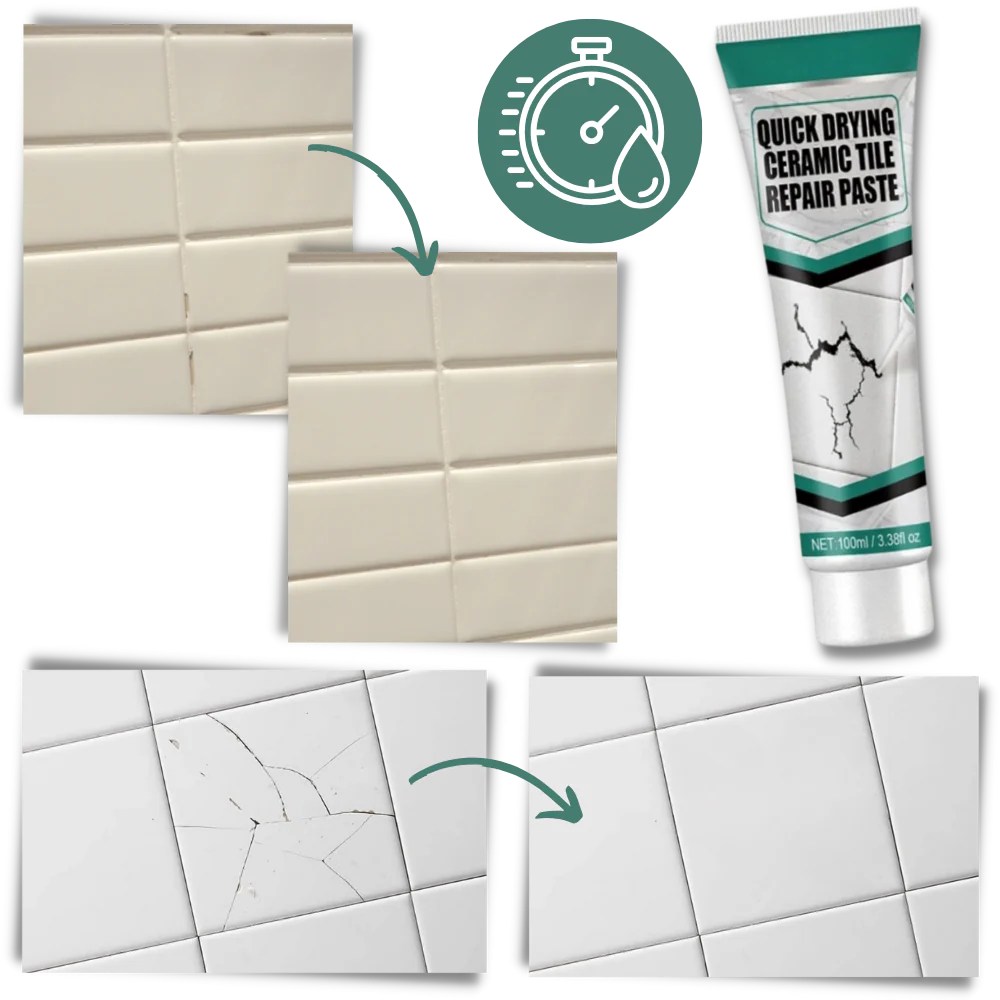 Tile and Grout Repair Paste with Scraper and Sandpaper for Ceramic Surfaces