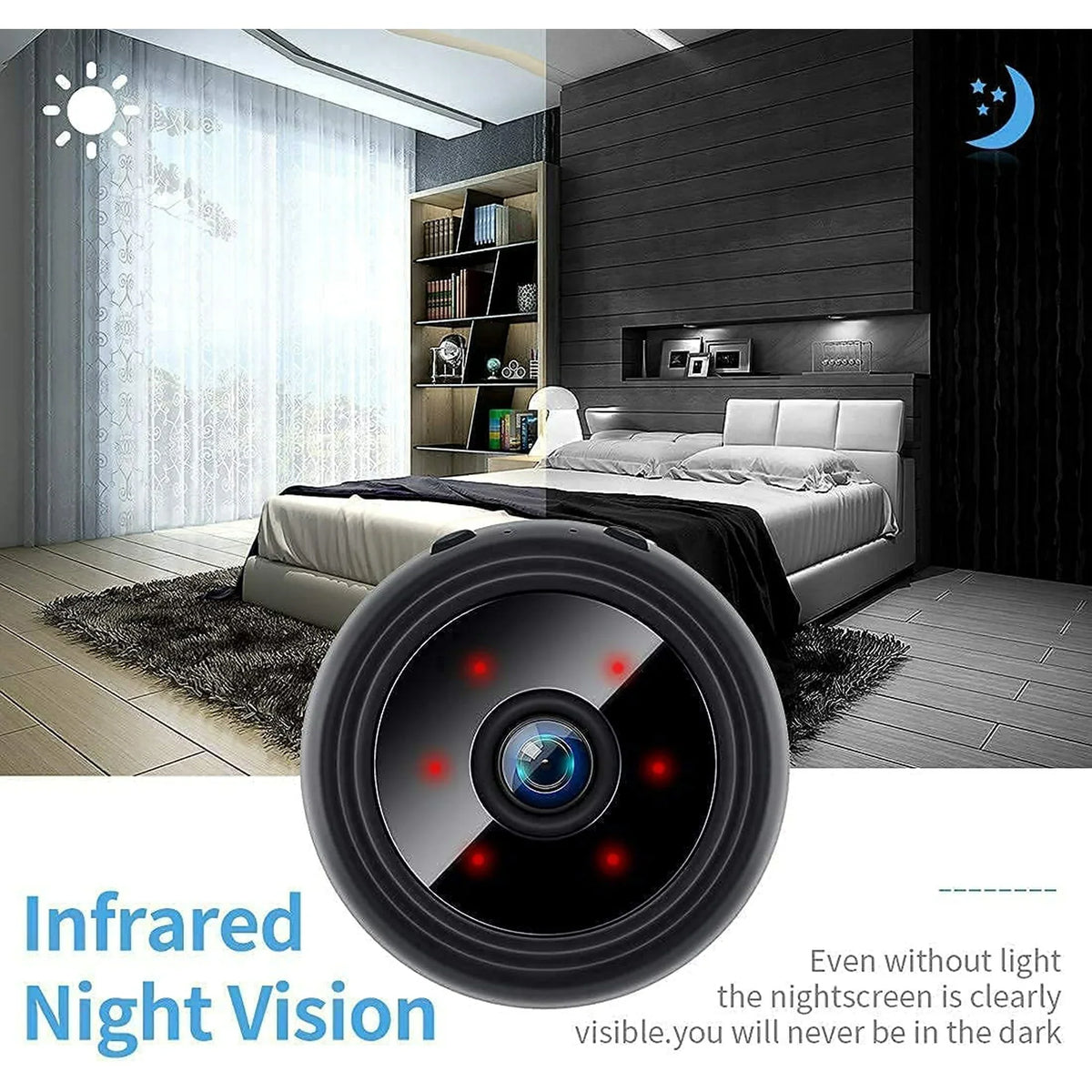 Wireless Camera 1080P HD with Night Vision and Motion Detection, Magnetic Base