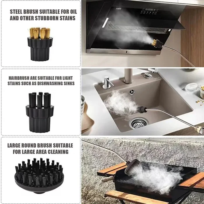 Portable 2500W Steam Cleaner with Heat Resistant Gloves and Multiple Nozzles for Home and Car