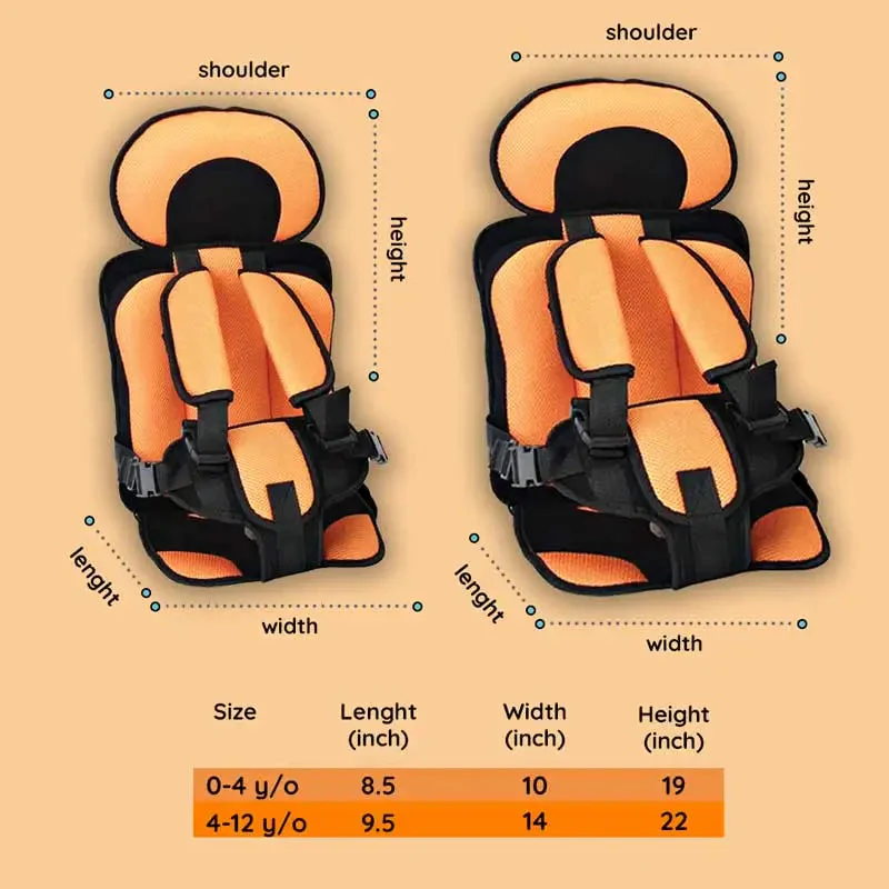 Child Car Seat Cushion with Five Point Harness and Foam Padding