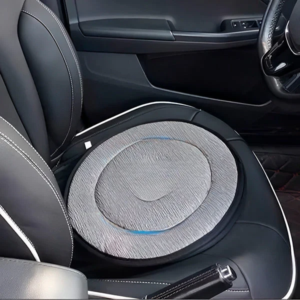 Swivel Seat Cushion with 360-Degree Rotation and Foam Padding for Cars and Office Chairs