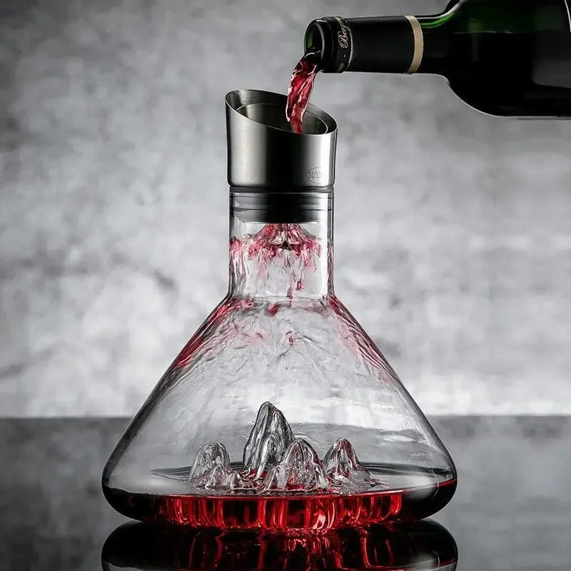Crystal Wine Decanter with 12-Channel Aeration System and Sediment Filter, 1500ml