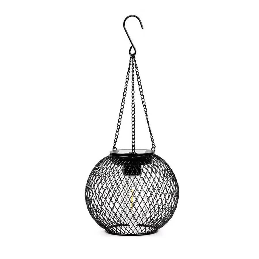 Solar Hanging Lantern with Automatic Light Sensor and 14-Hour Runtime, Warm 3000K LED