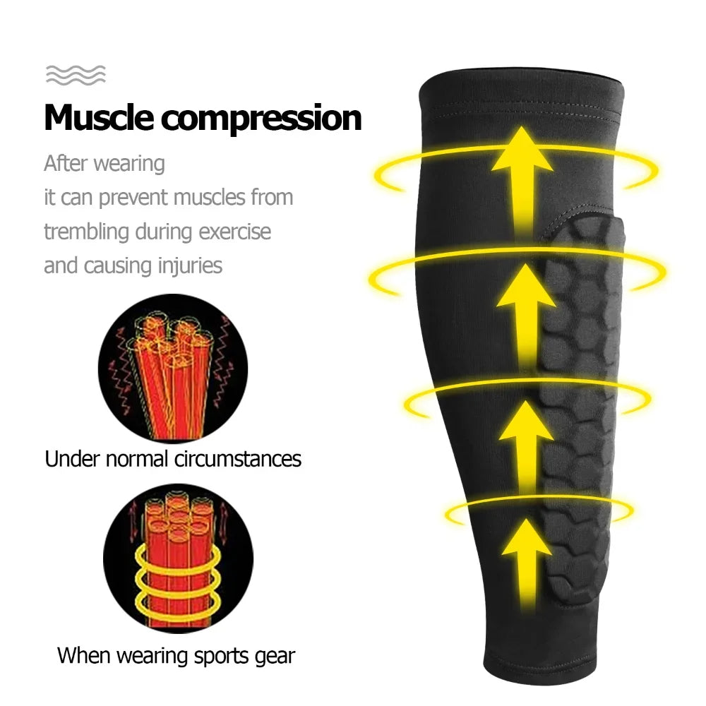 Honeycomb Shin Guards with Compression Support and Moisture Wicking Weave