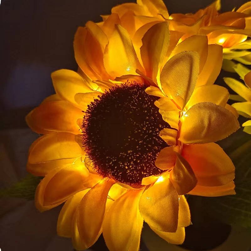 Copper Wire Sunflower Night Light with Flexible Stem and Dual Brightness, USB Rechargeable - Alverraliving