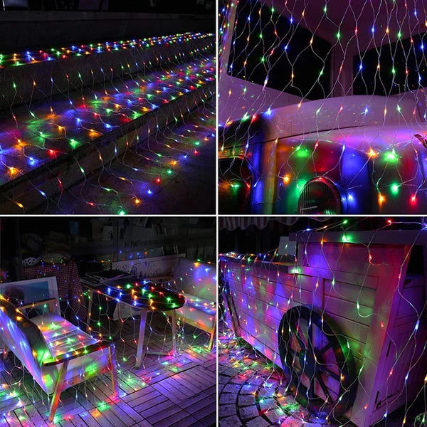 LED Net String Lights with Copper Wire and Extendable Connectors for Outdoor Spaces