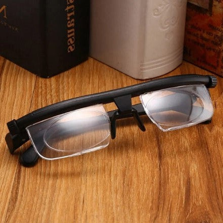 Dial Adjustable Glasses with Variable Focus and Impact Resistant Lenses