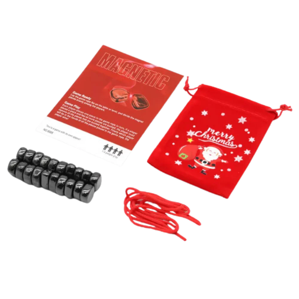 Magnetic Placement Game with Adjustable Rope Boundary and Storage Bag