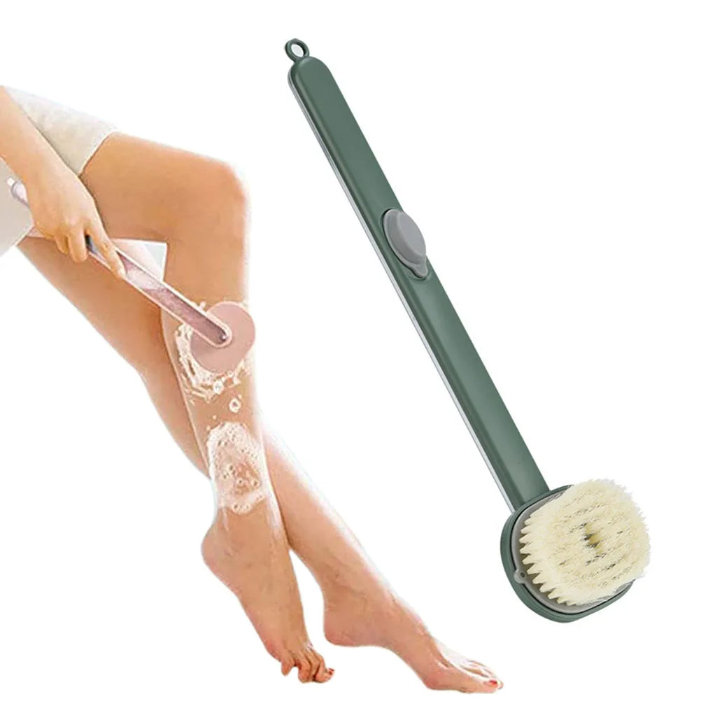 Back Scrubber Brush with Soap Dispenser and Curved Handle, Extended Reach