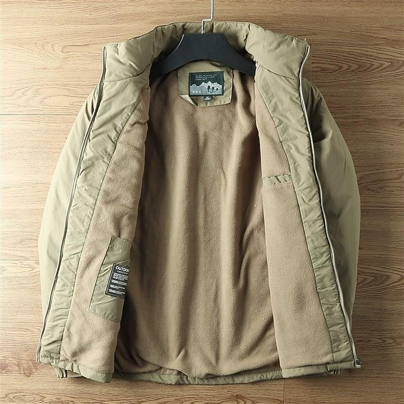 Full Zip Hooded Jacket with Insulated Lining and Adjustable Drawstring, Weather Resistant
