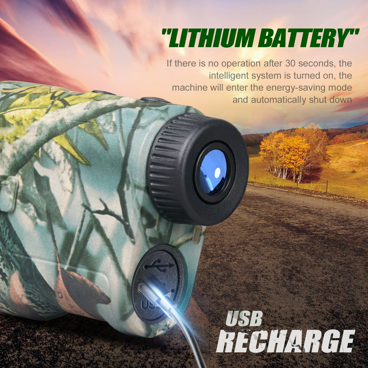 Laser Range Finder with 1000 Yard Capacity and 6.5X Magnification