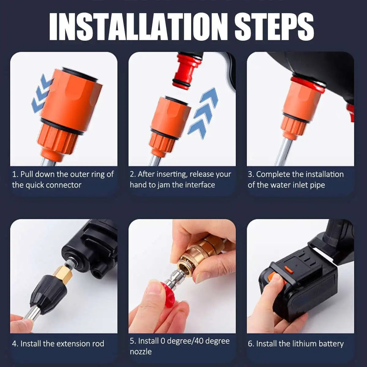 Handheld Pressure Washer with Rechargeable Battery and 12,000 RPM Motor