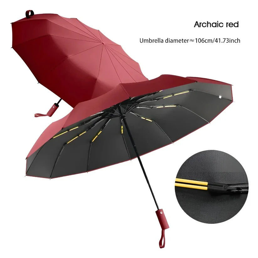 Foldable Umbrella with Reinforced Ribs and UV Blocking Canopy