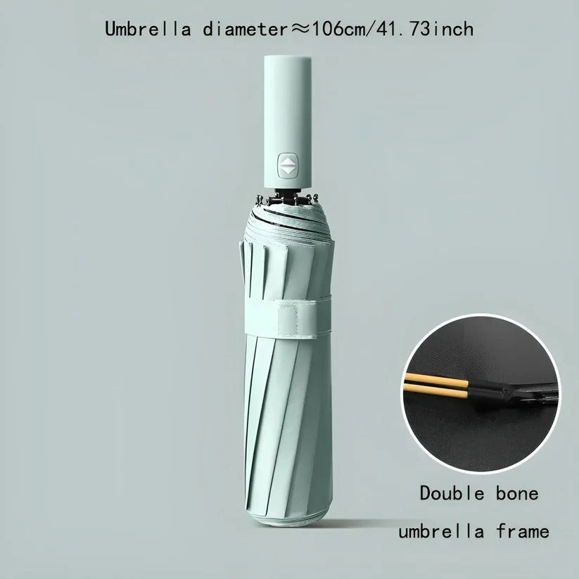 Foldable Umbrella with Reinforced Ribs and UV Blocking Canopy