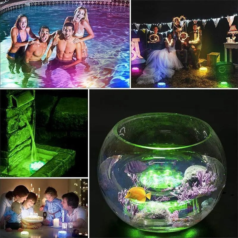 Underwater LED Light with 16-Color Remote and Multiple Mounting Options