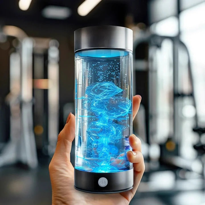 Hydrogen Water Bottle with Internal Electrolysis, One Button Control and a Rechargeable 300 ml Body