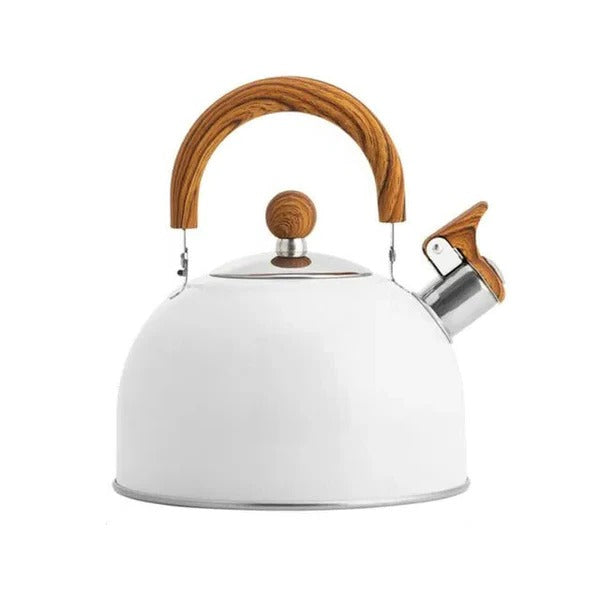Stovetop Whistling Kettle with Even Heat Base and Insulated Handle for All Cooktops
