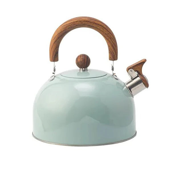 Stovetop Whistling Kettle with Even Heat Base and Insulated Handle for All Cooktops