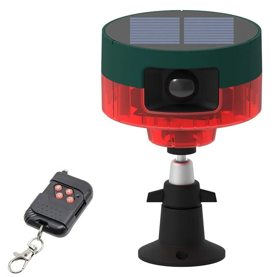 Motion Sensing Solar Wildlife Repeller with Flashing Light and 13 Sound Patterns