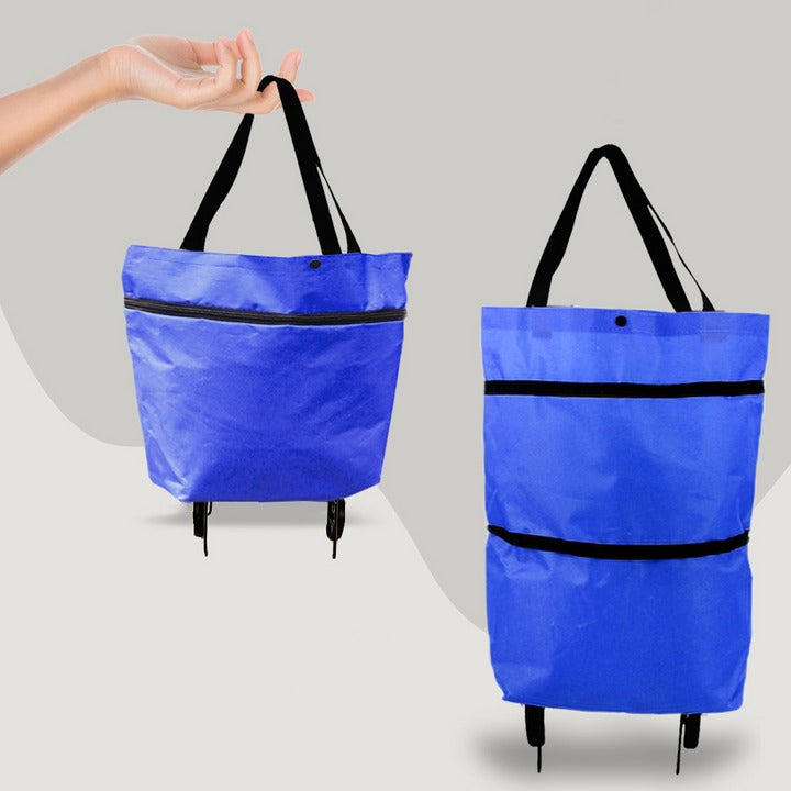Wheeled Shopping Bag with Foldable Design and Roomy Interior, Six Colors