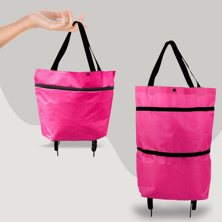 Wheeled Shopping Bag with Foldable Design and Roomy Interior, Six Colors