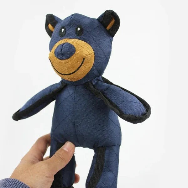 Reinforced Bear Dog Toy with Squeaker and Chew Resistant Nylon Rubber, 8x10 Inches