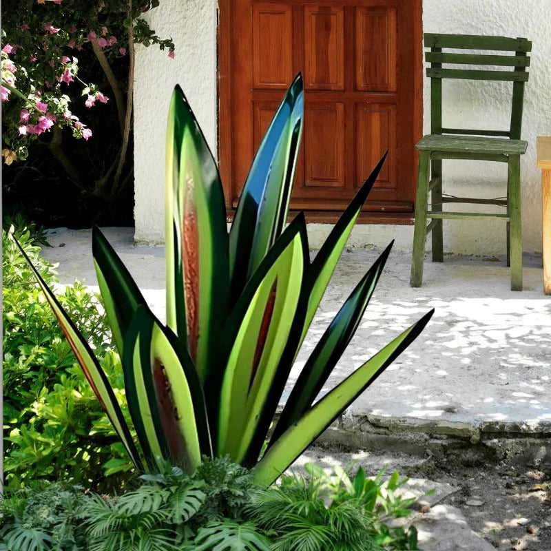 Large Metal Agave Plant Sculpture for Patios and Gardens in Seven Weather Resistant Colors