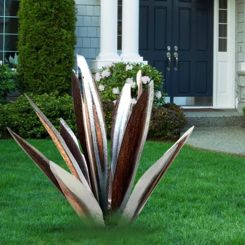 Large Metal Agave Plant Sculpture for Patios and Gardens in Seven Weather Resistant Colors
