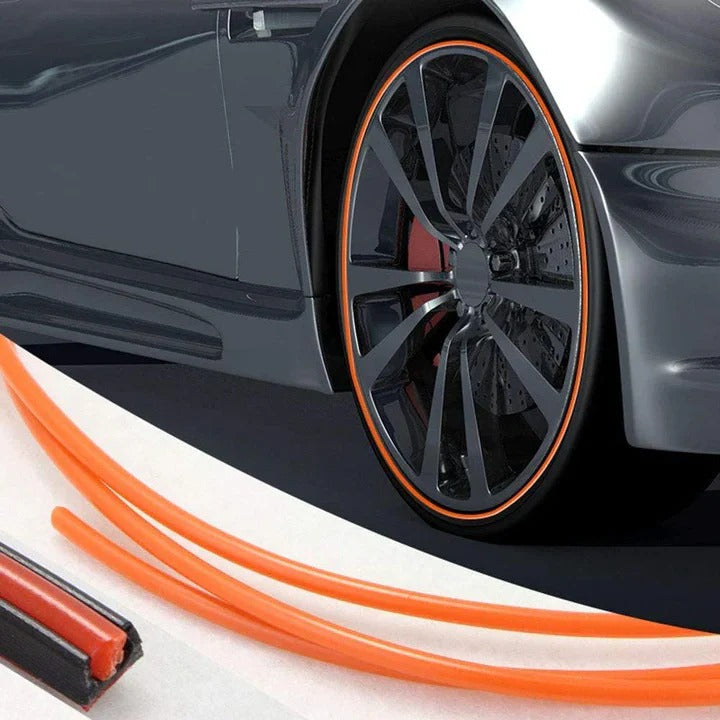 Rubber Wheel Rim Protector Strip with Adhesive Backing and Adhesive Booster, 8 Meter Roll