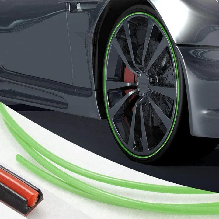Rubber Wheel Rim Protector Strip with Adhesive Backing and Adhesive Booster, 8 Meter Roll