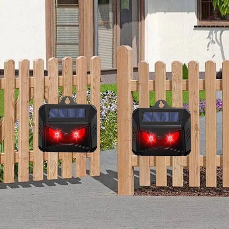 Solar Ultrasonic Animal Repeller Set of 2 with Flashing LED Lights for Yard and Garden
