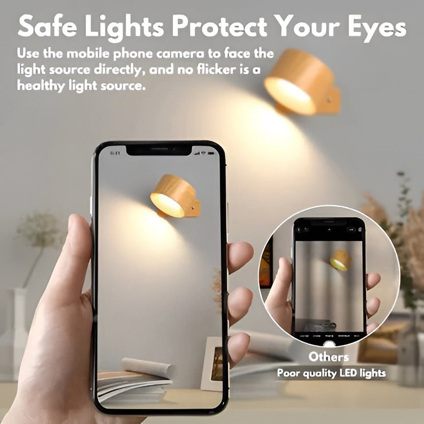 Cordless Wall Light with Magnetic Rotation and Touch Control, 3 Color Temperatures - Alverraliving