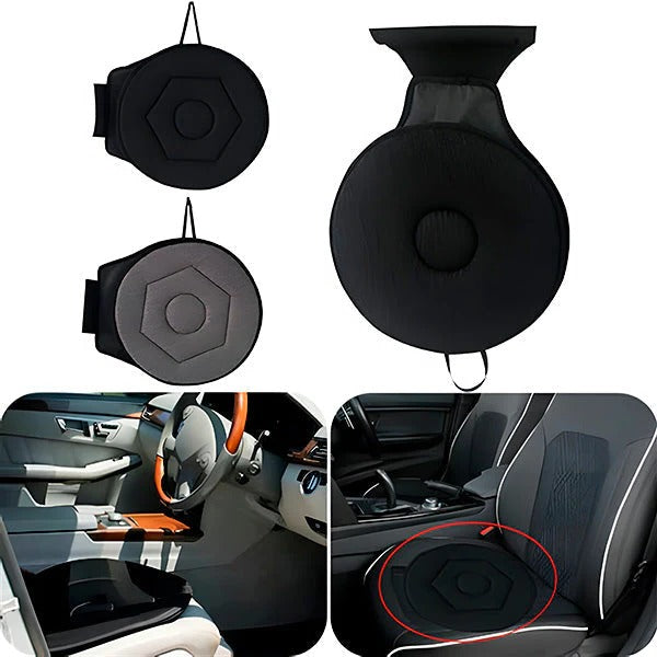 Swivel Seat Cushion with 360-Degree Rotation and Foam Padding for Cars and Office Chairs