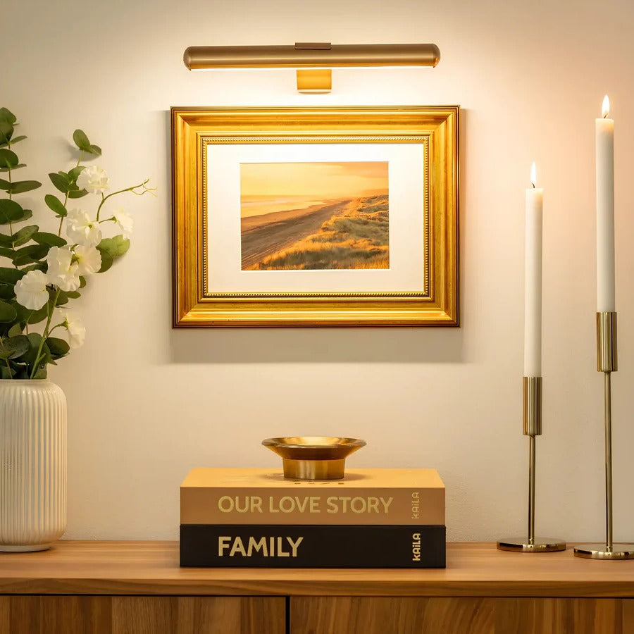Picture Light with 360-Degree Rotation and Stepless Dimming for Wall Art Display