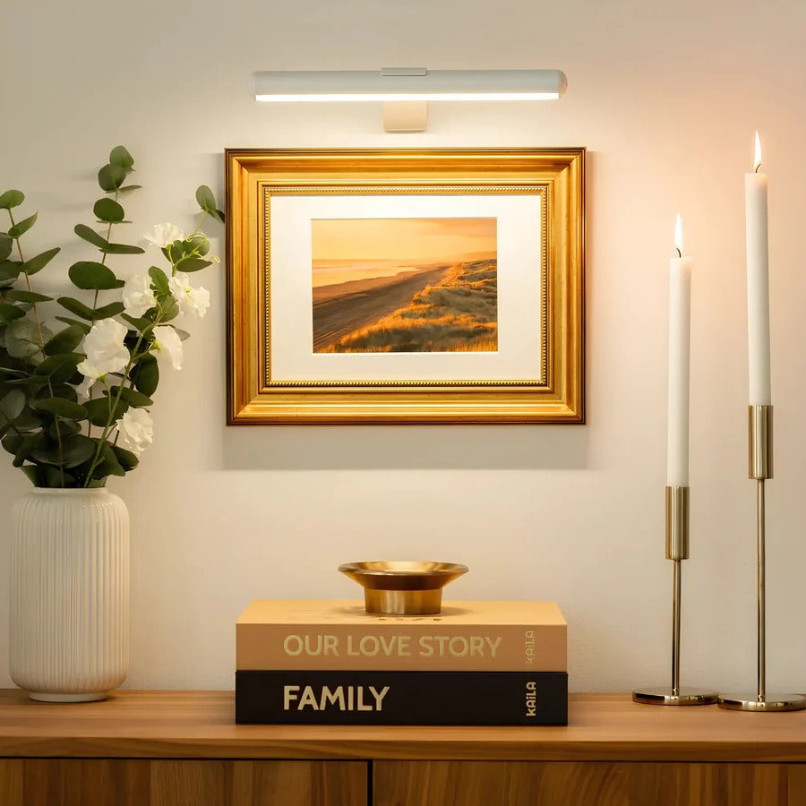 Picture Light with 360-Degree Rotation and Stepless Dimming for Wall Art Display
