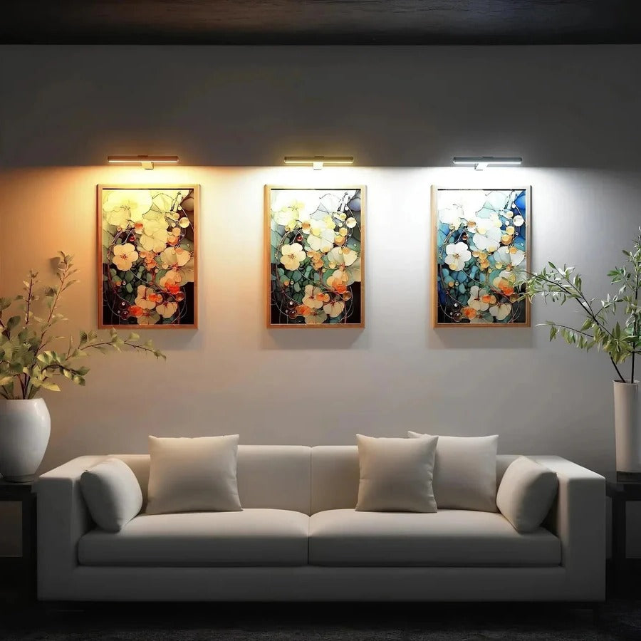 Picture Light with 360-Degree Rotation and Stepless Dimming for Wall Art Display